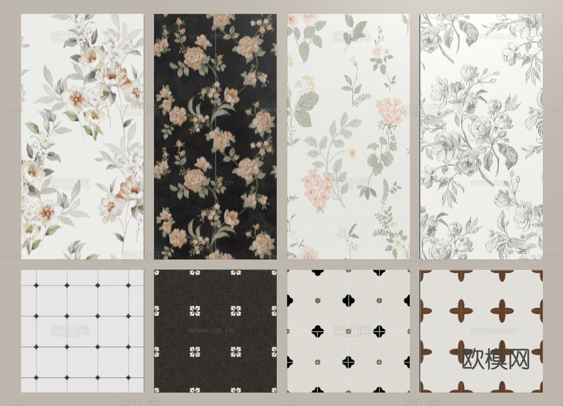 法式花砖su模型