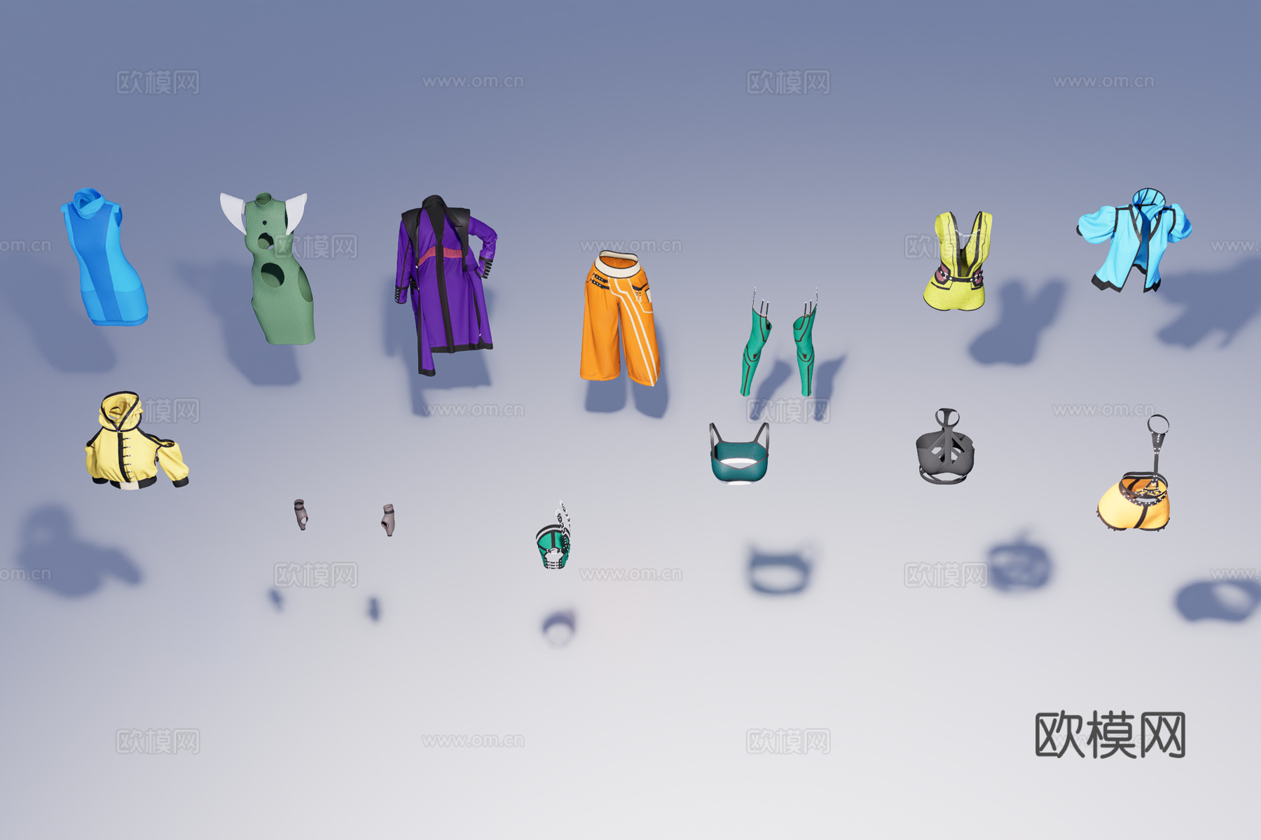 女性时尚服饰3d模型