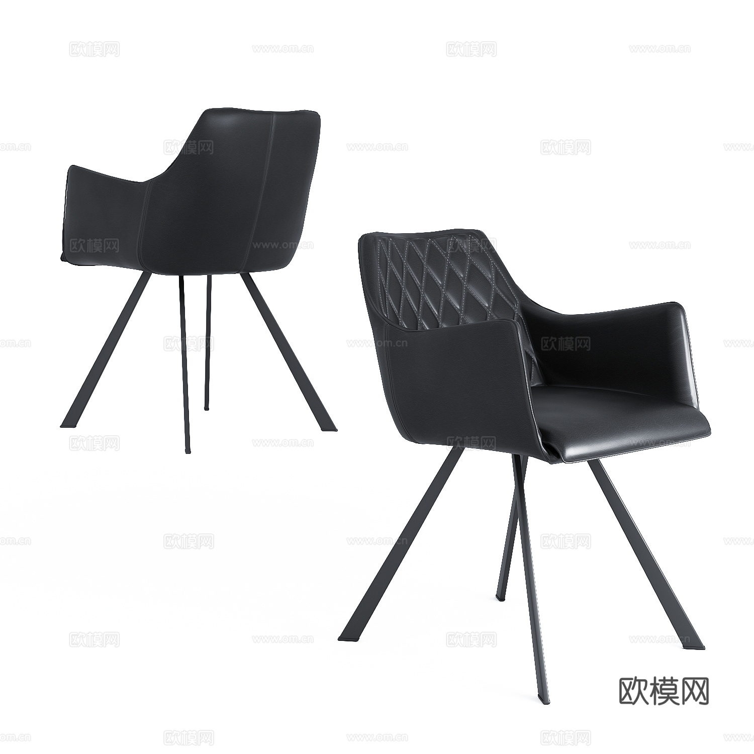 现代意式皮革椅子3d模型