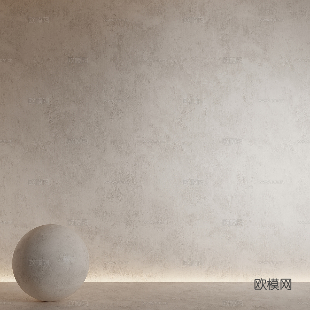 现代微水泥墙面3d模型