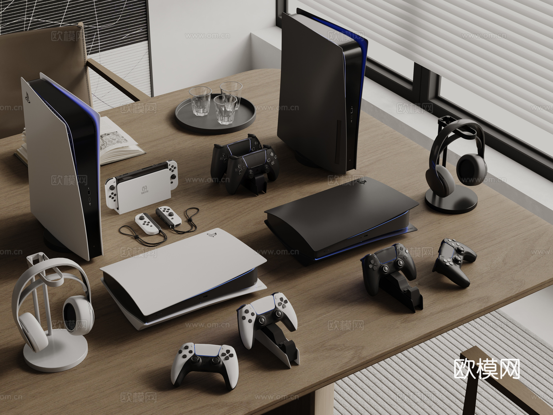 现代游戏机 手柄 Switch游戏机 娱乐设备3d模型