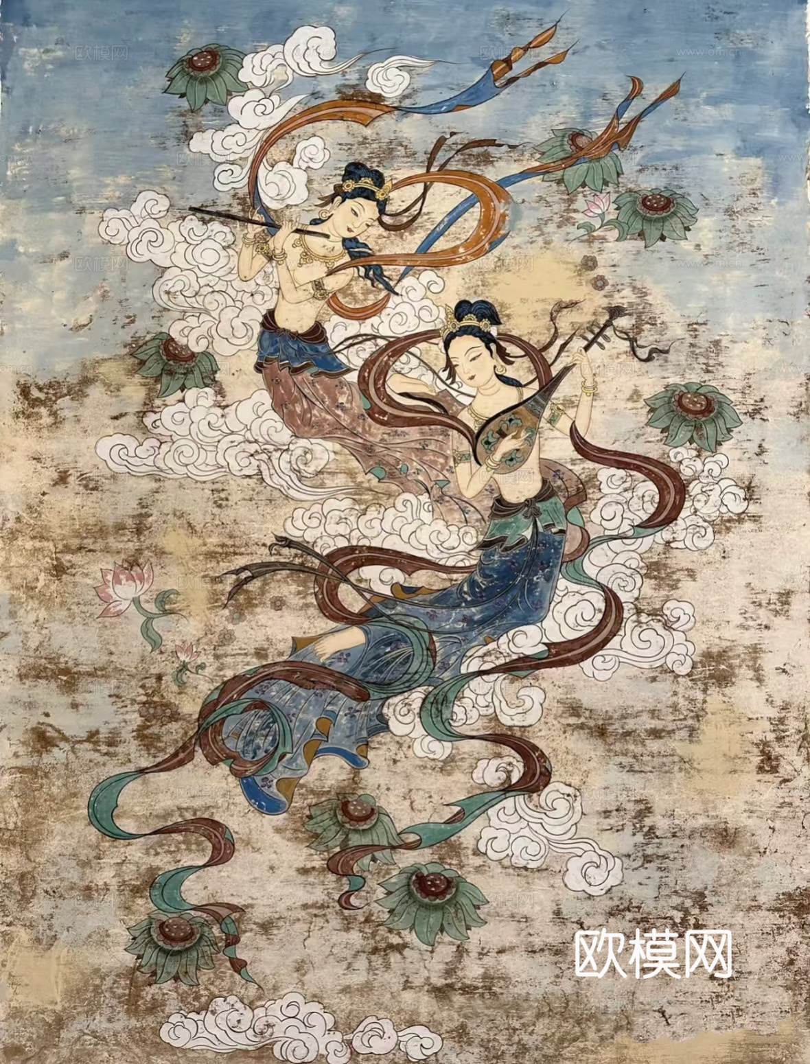 敦煌飞天装饰画