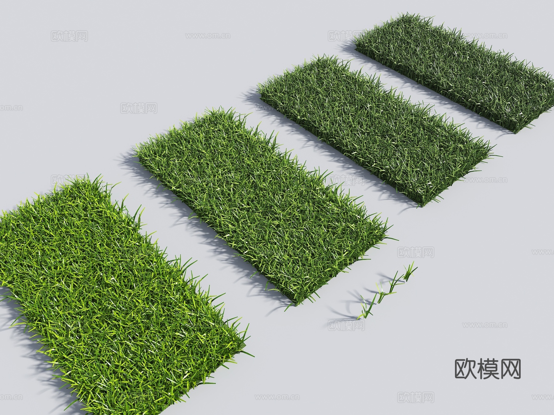 现代草坪 草地 杂草 野草 植物 植被su模型