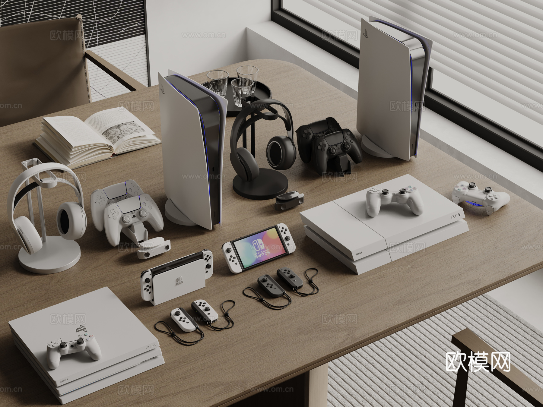 现代游戏机 手柄 Switch游戏机 娱乐设备3d模型