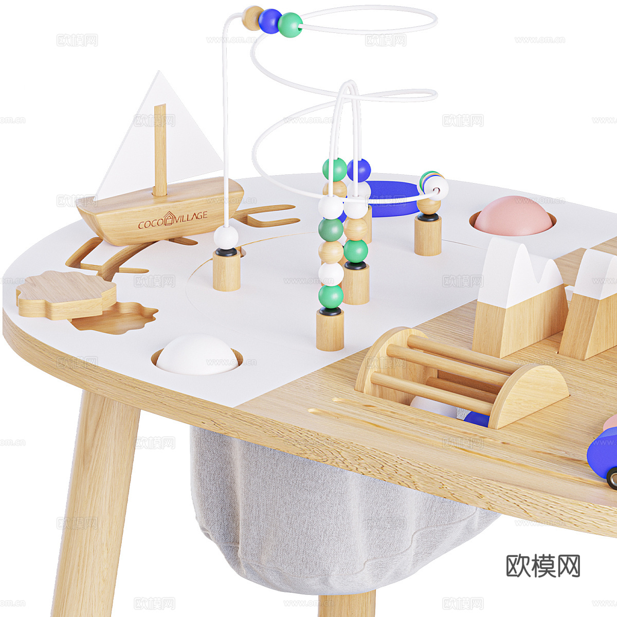 现代奶油风 Activity 儿童玩具桌子3d模型