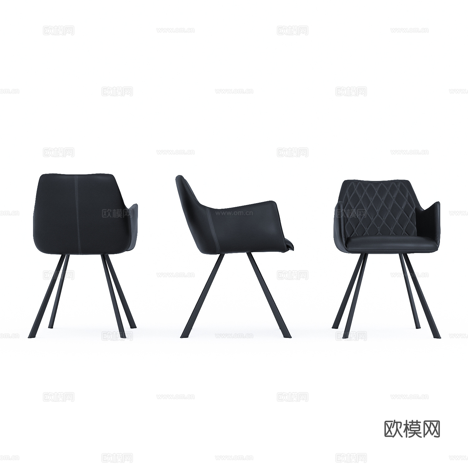 现代意式皮革椅子3d模型