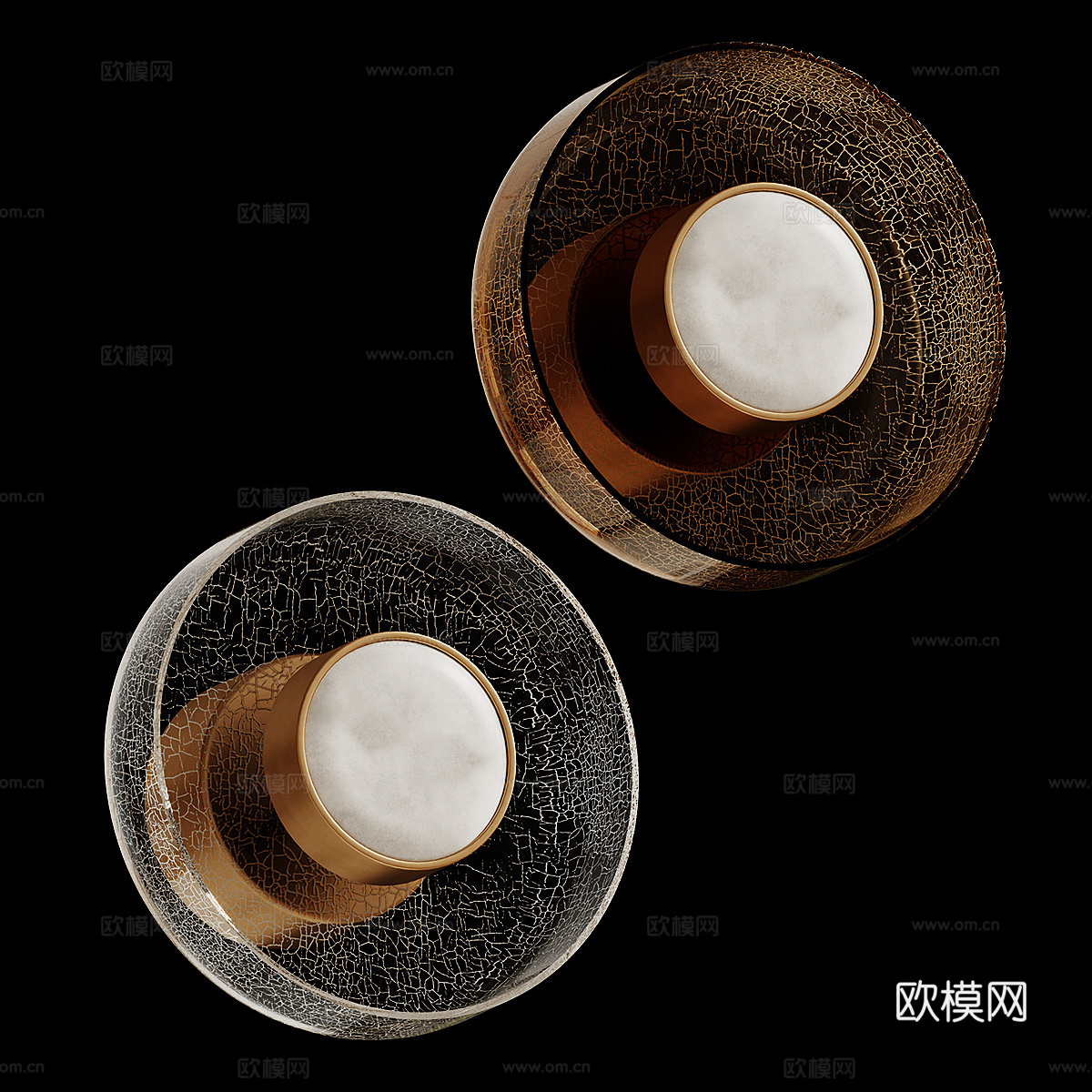 现代意式极简裂纹玻璃壁灯3d模型
