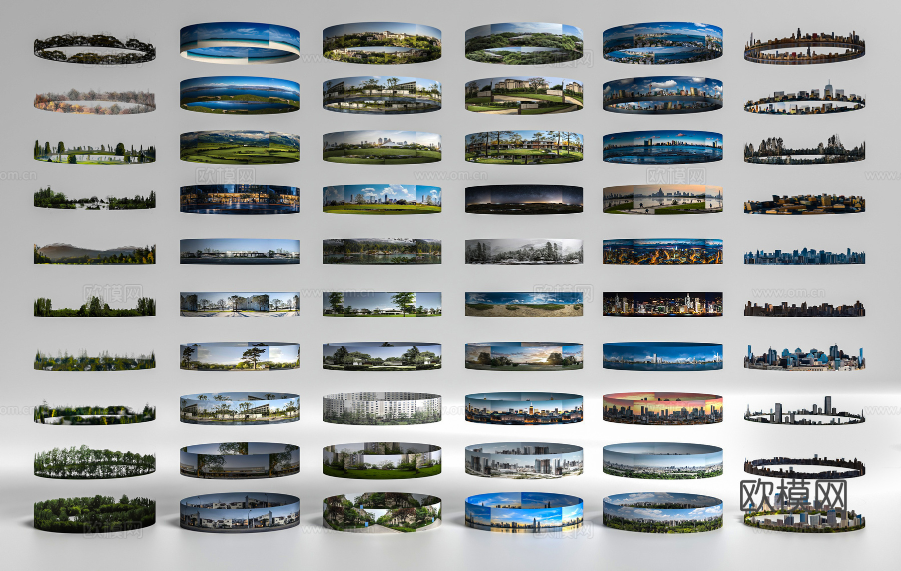 现代其他材质 户外外景 环绕背景 环境背景 城市外景 园林景3d模型