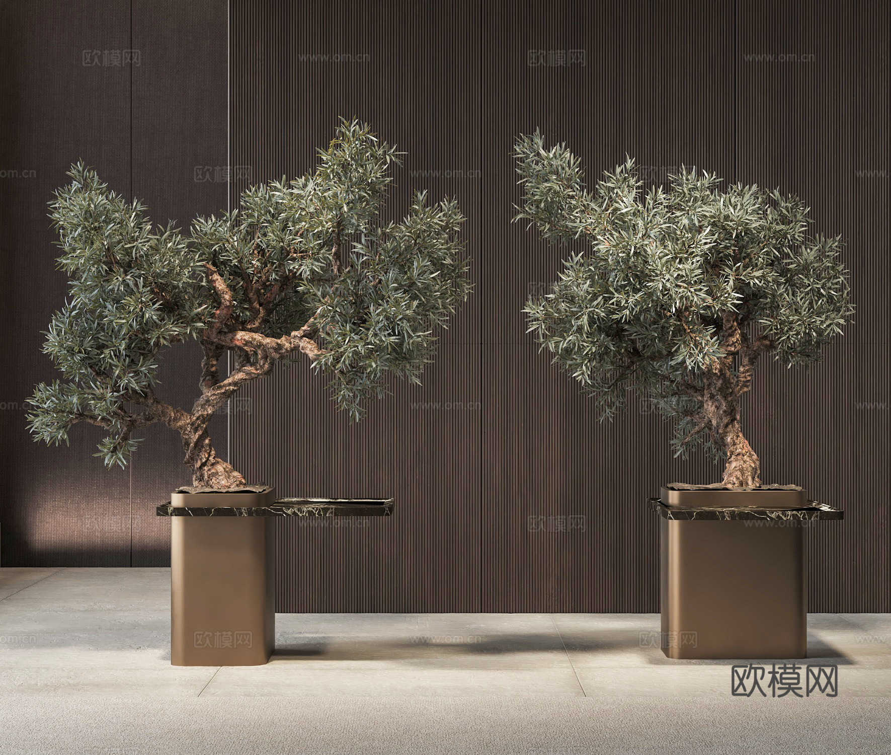 新中式盆栽角几 盆景 芙蓉菊3d模型