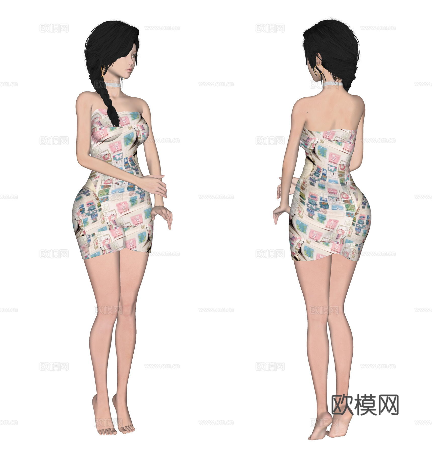 现代女人 人物 美女 服装模特 明星su模型
