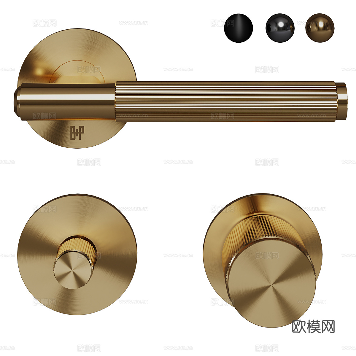 Buster &amp; Punch现代门把手 拉手3d模型