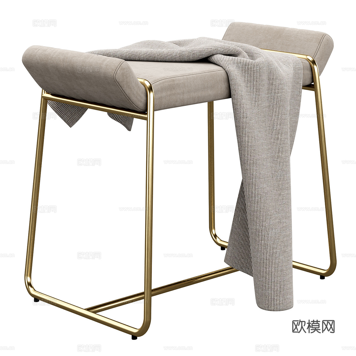 现代轻奢化妆凳3d模型