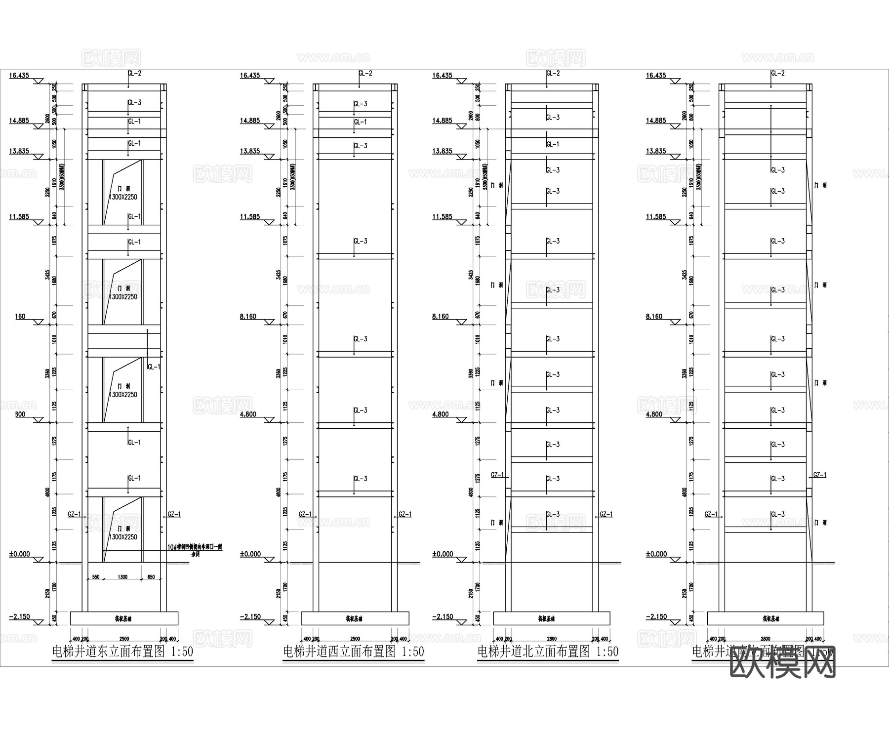 室外电梯工程加装 老旧小区加建电梯cad施工图