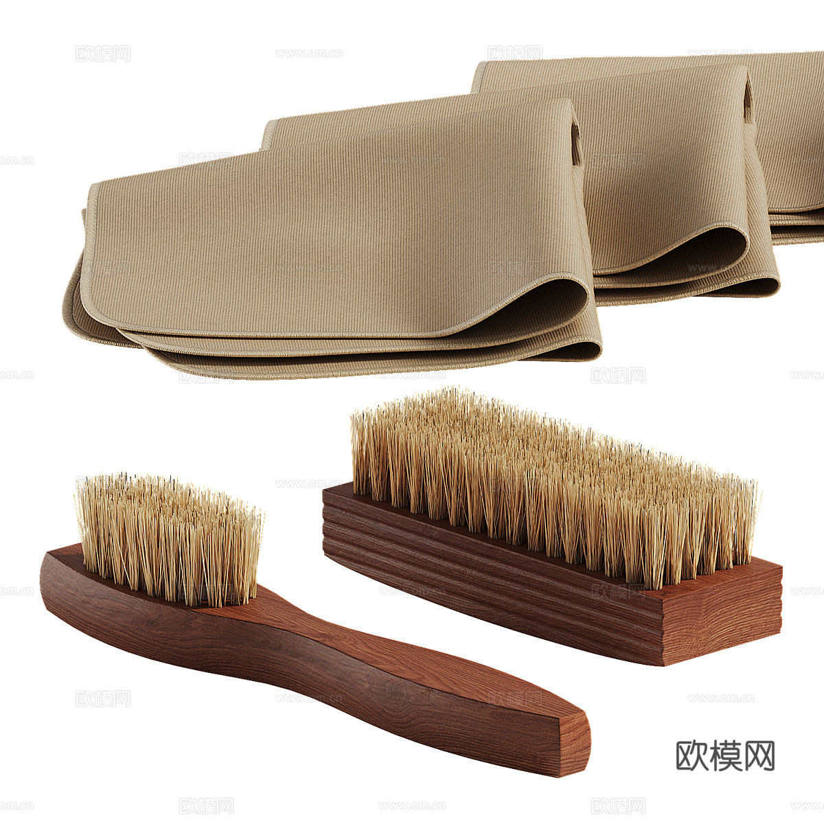 美式复古擦鞋工具3d模型