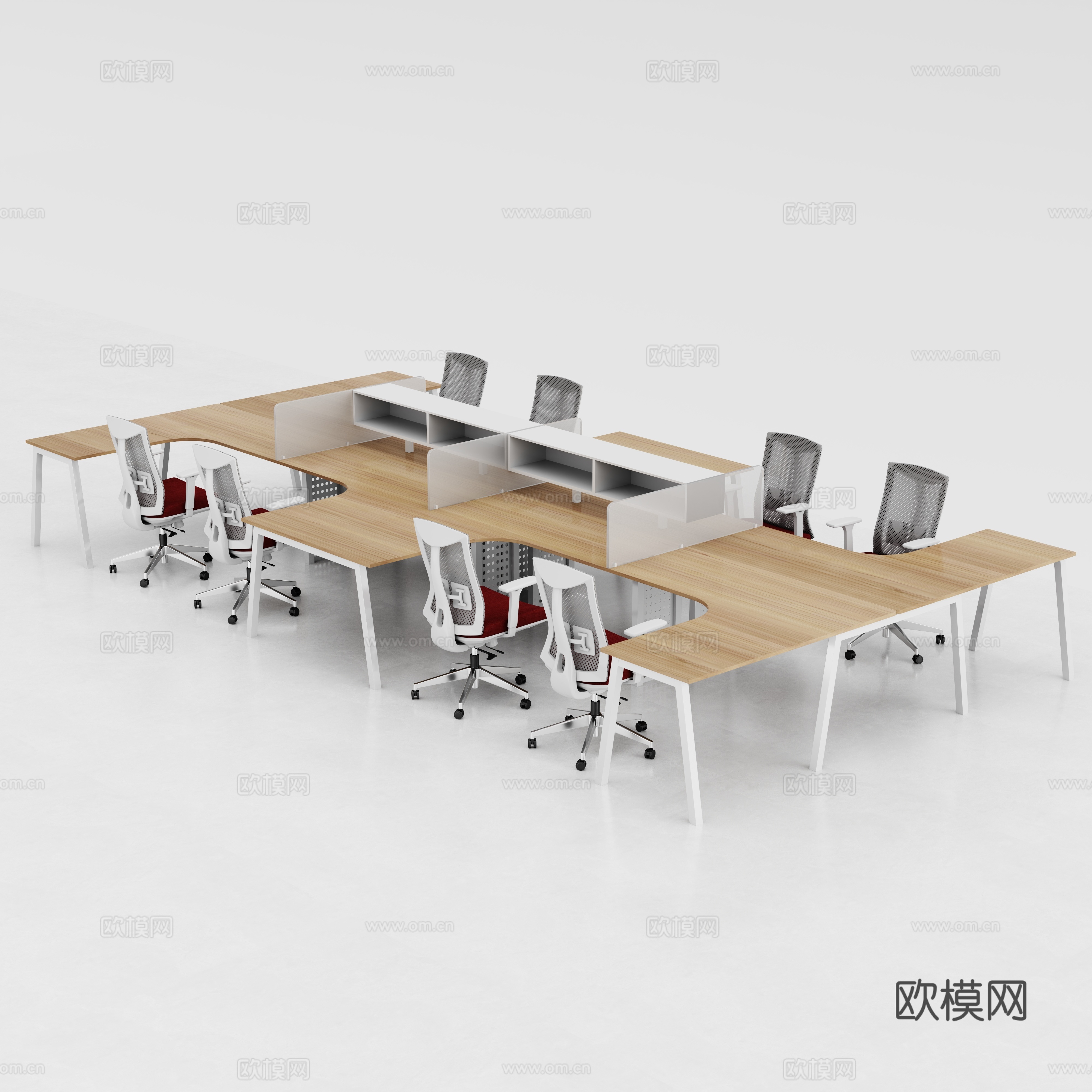 办公桌 职员桌 椅子3d模型