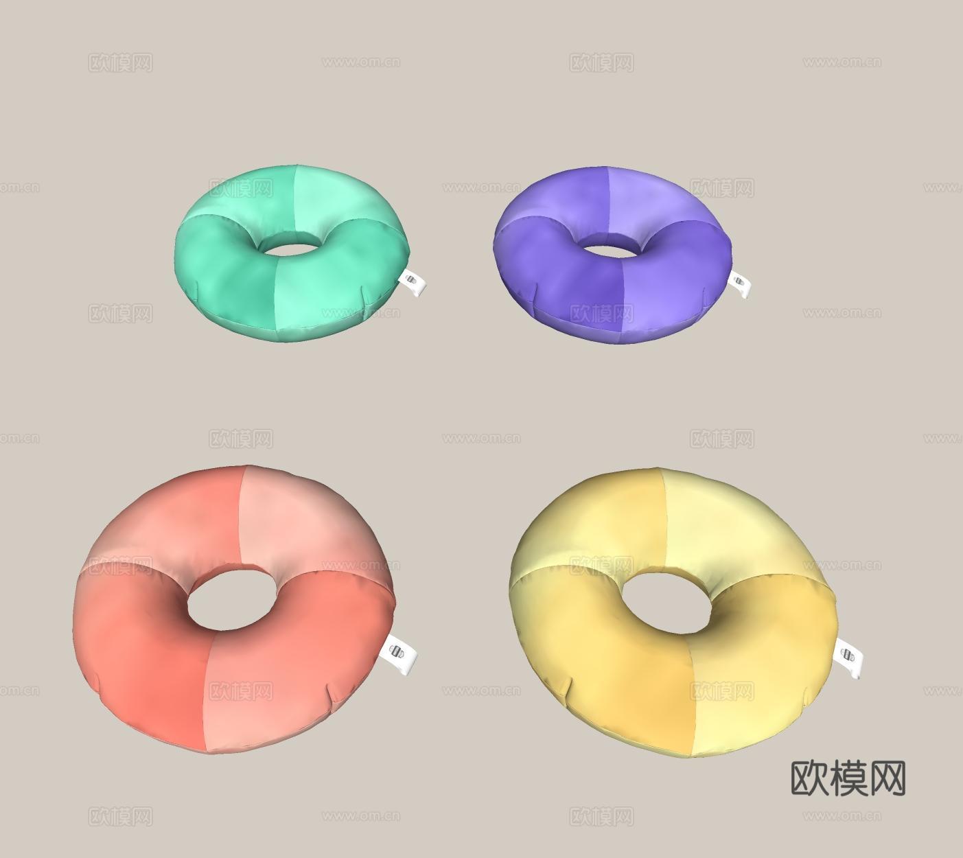 沙发抱枕 圆形抱枕 玩具抱枕su模型
