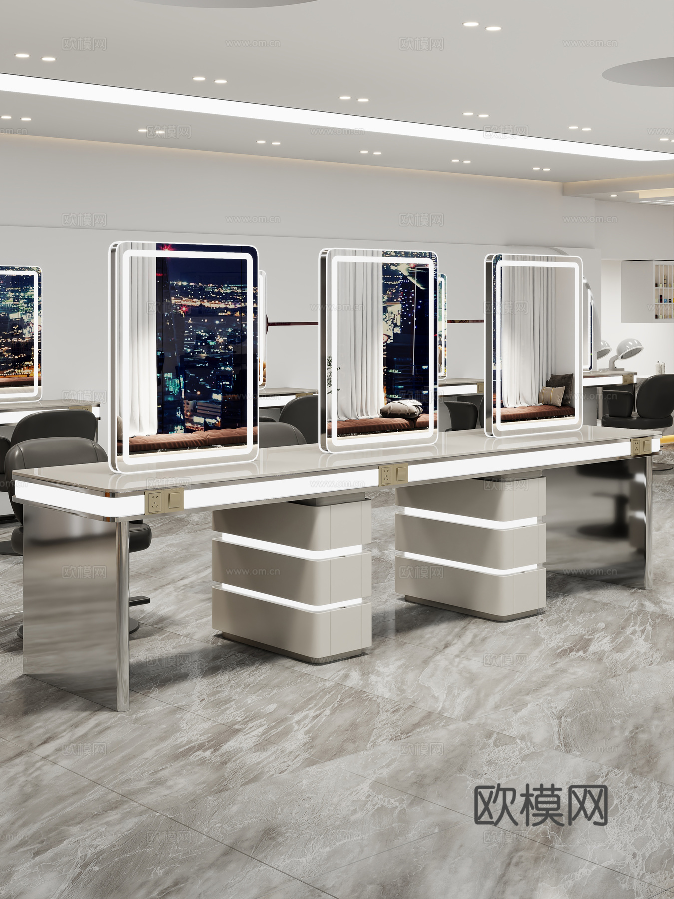 理发店 理发桌椅3d模型