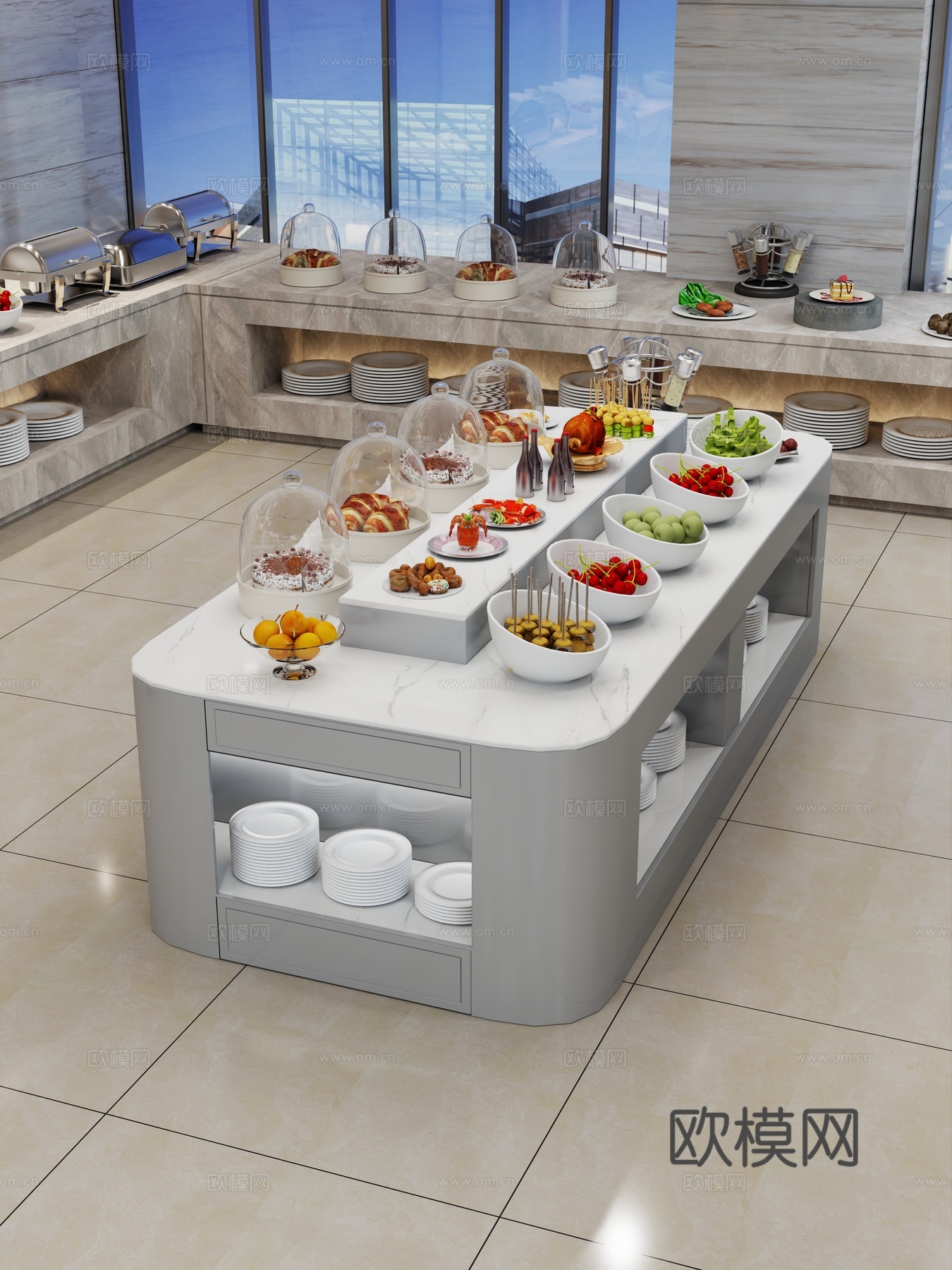 料台 食品台  装饰品3d模型