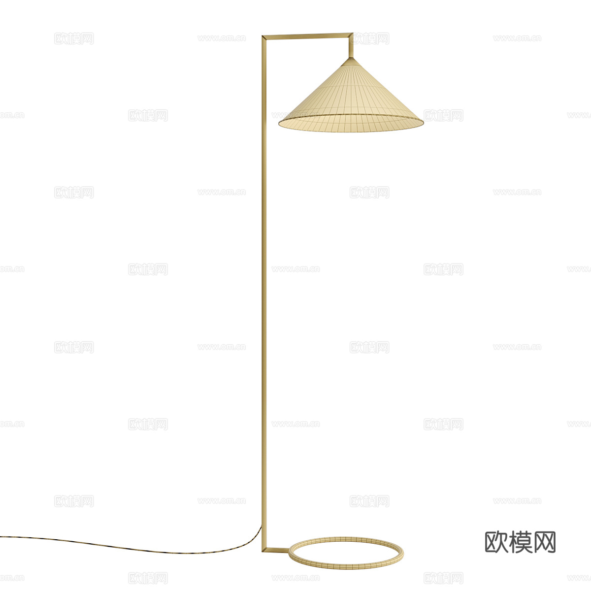 现代轻奢光圈落地灯3d模型