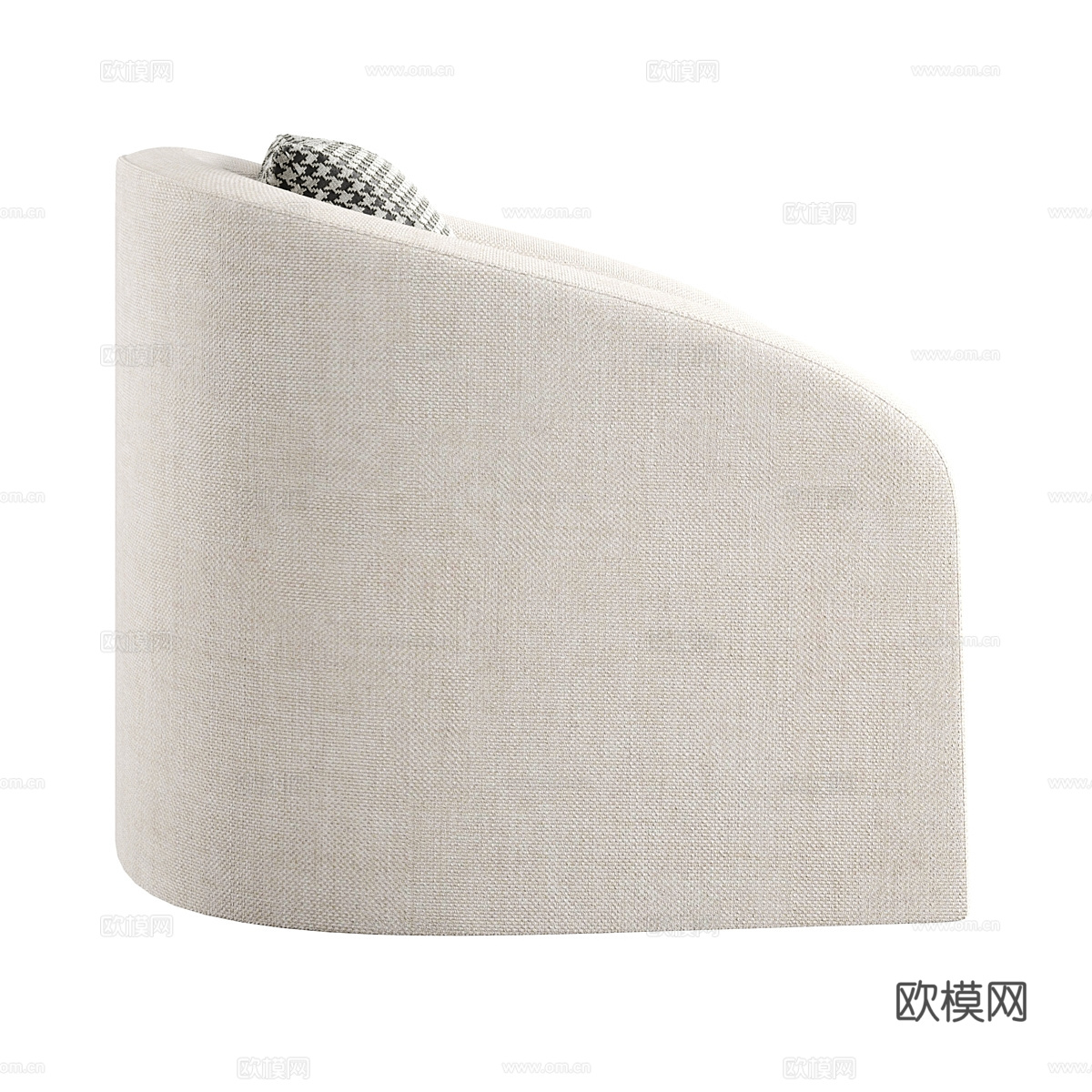 现代奶油风布艺休闲椅3d模型