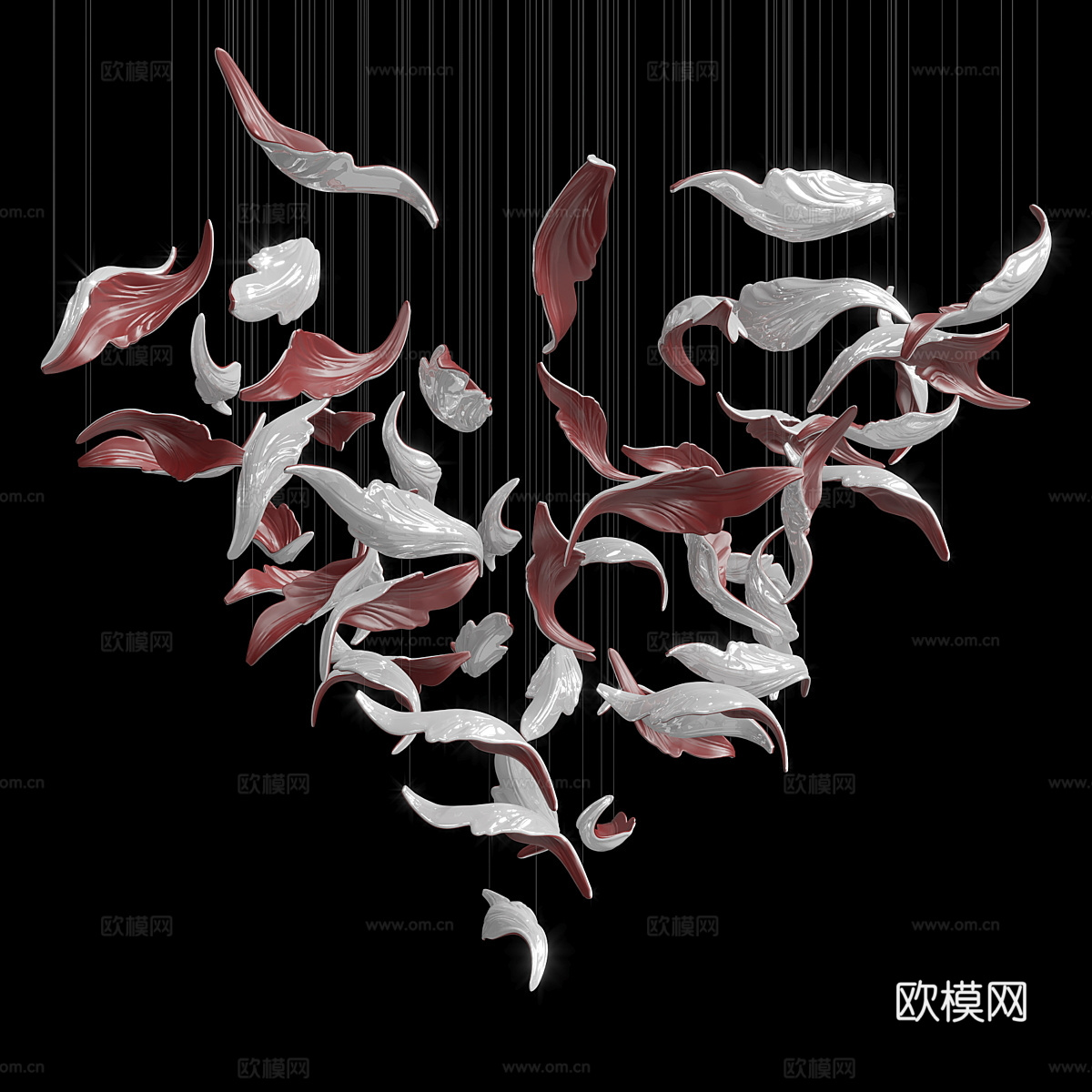 新中式轻奢装饰吊灯3d模型