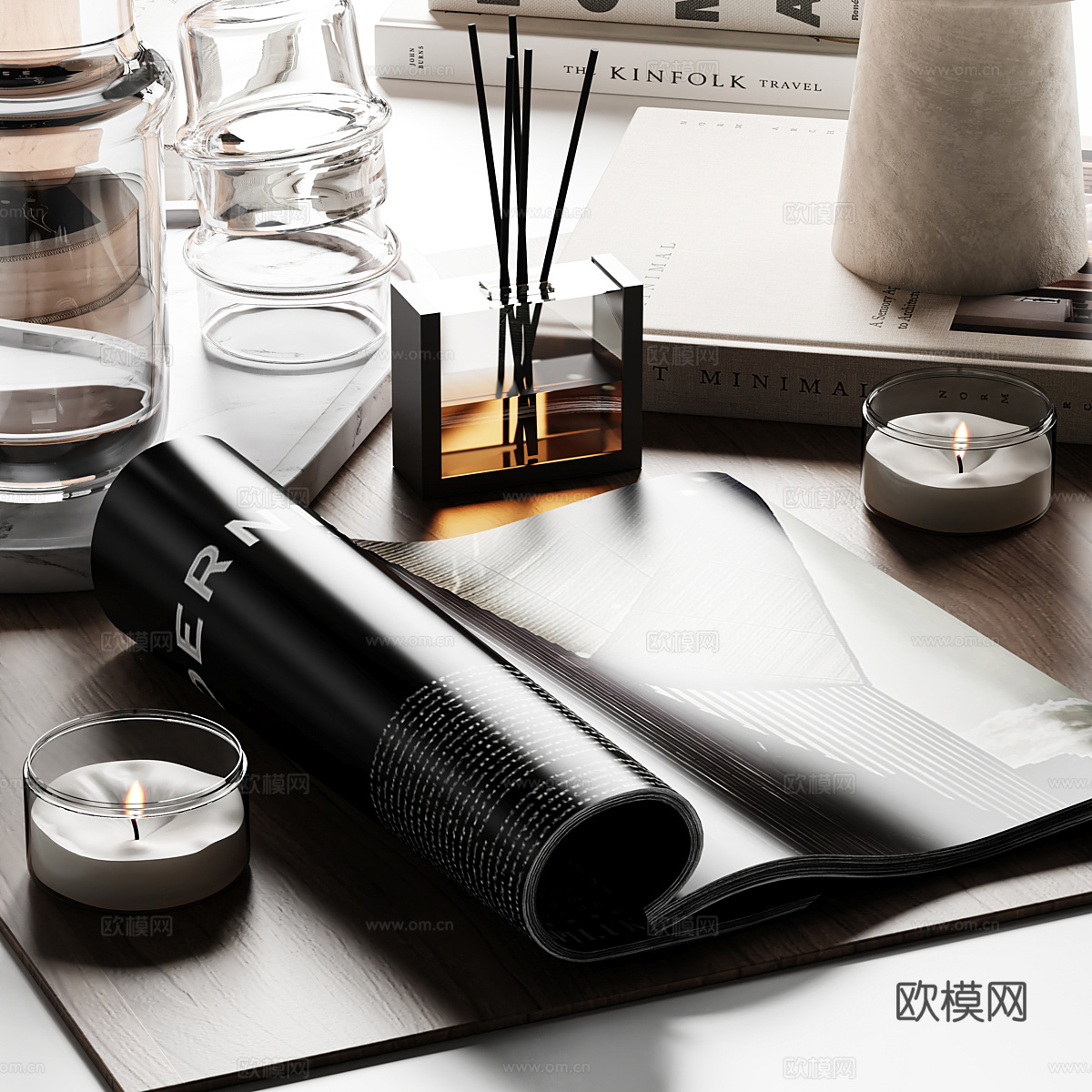现代意式饰品摆件组合3d模型