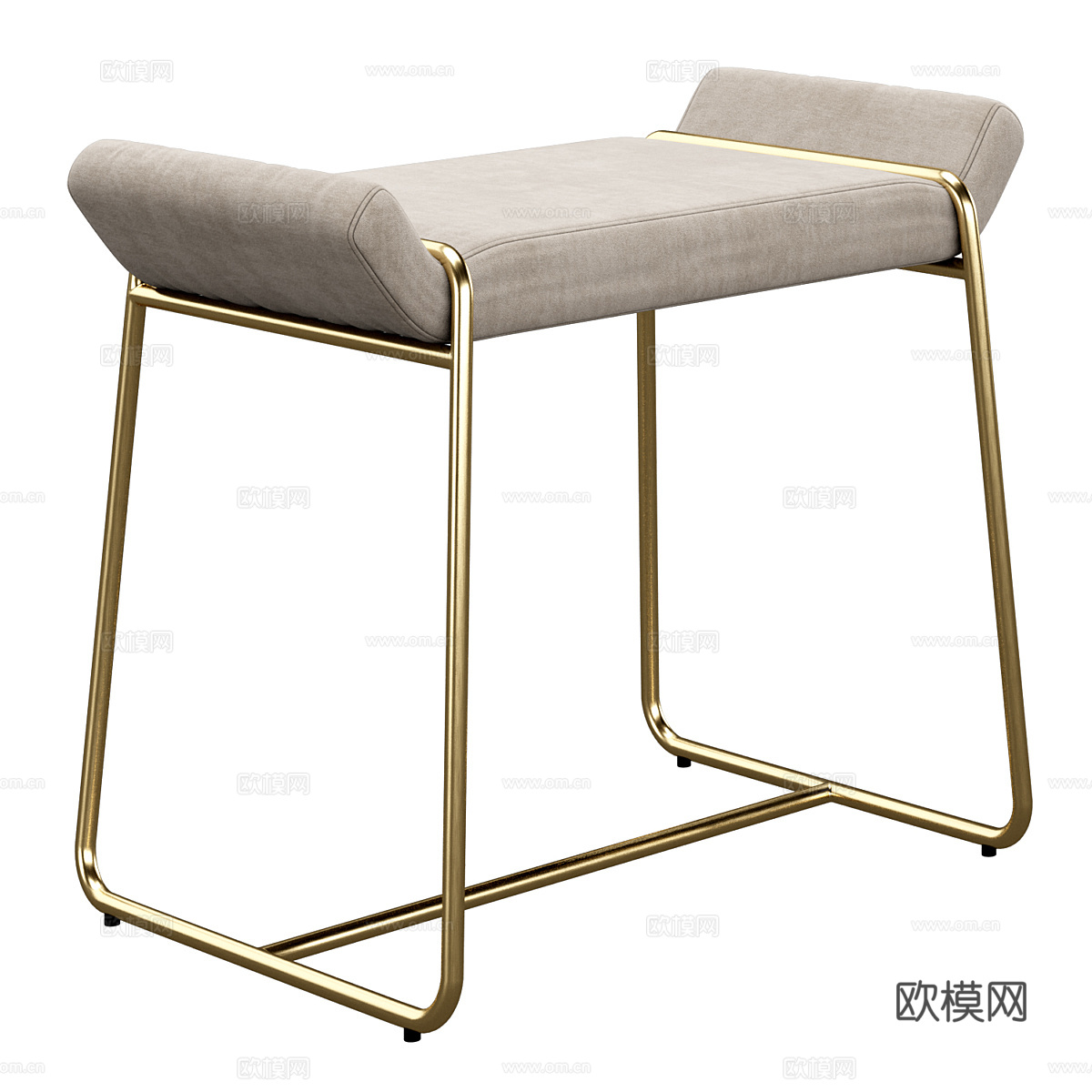 现代轻奢化妆凳3d模型