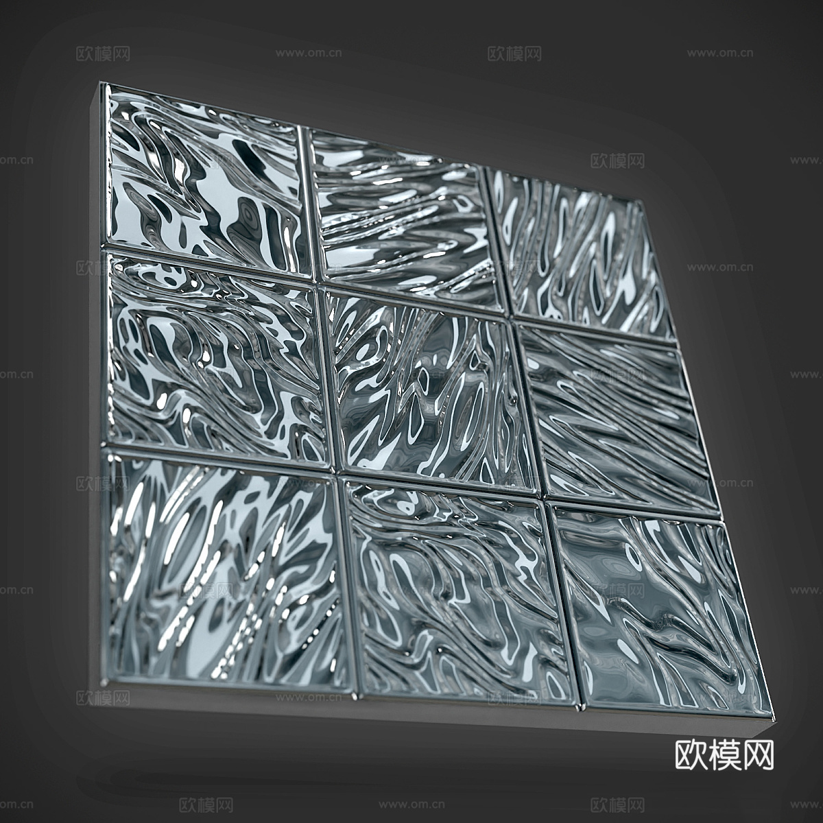 玻璃 凹槽玻璃 花纹玻璃3d模型
