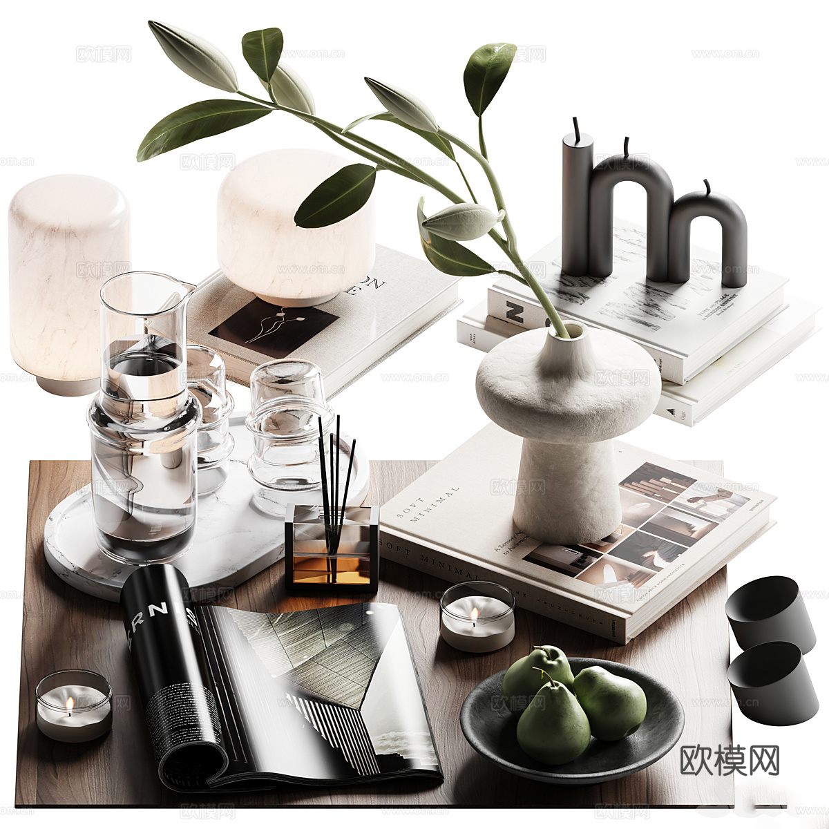 现代意式饰品摆件组合3d模型