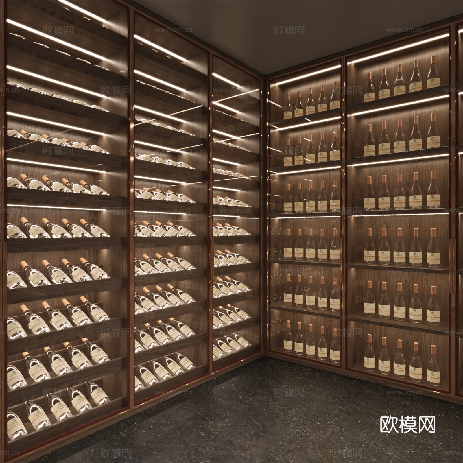 现代酒柜 红酒柜 恒温酒柜 酒窖酒柜su模型