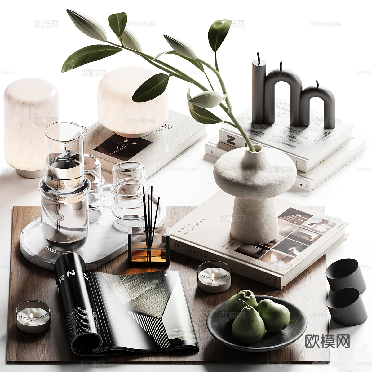 现代意式饰品摆件组合3d模型