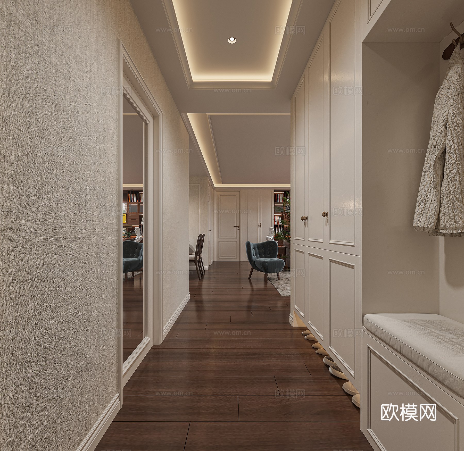 美式客餐厅3d模型