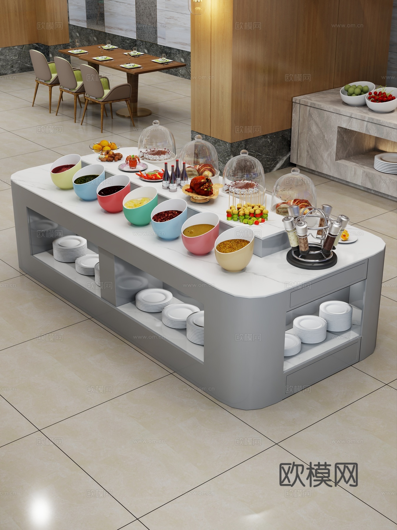 料台 食品台  装饰品3d模型