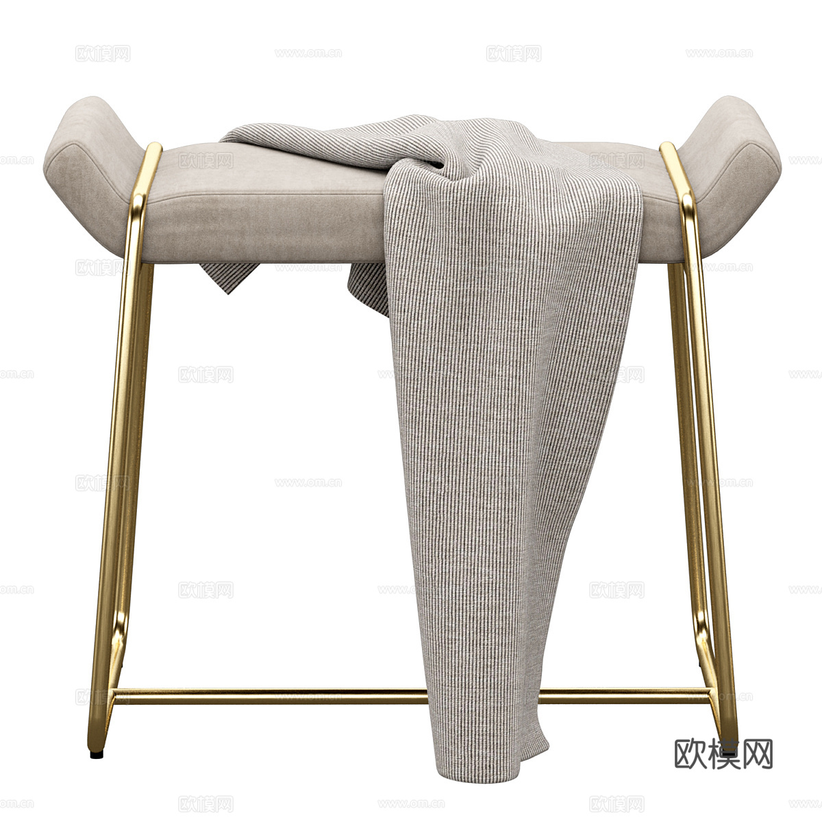 现代轻奢化妆凳3d模型