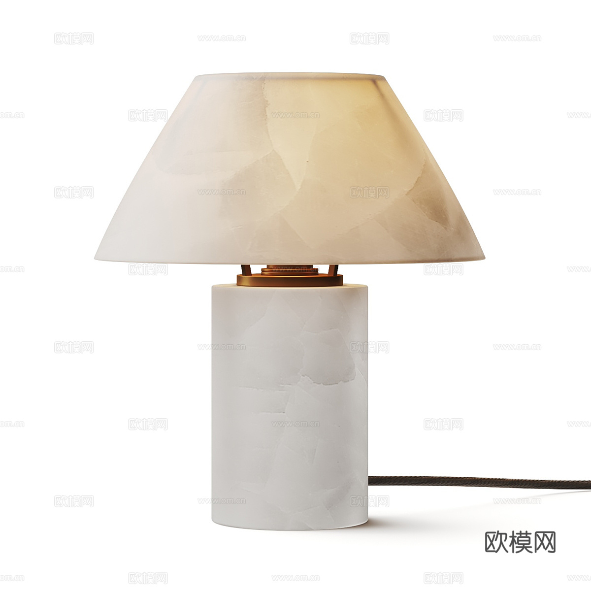 新中式轻奢 Zara 雪花石膏台灯3d模型