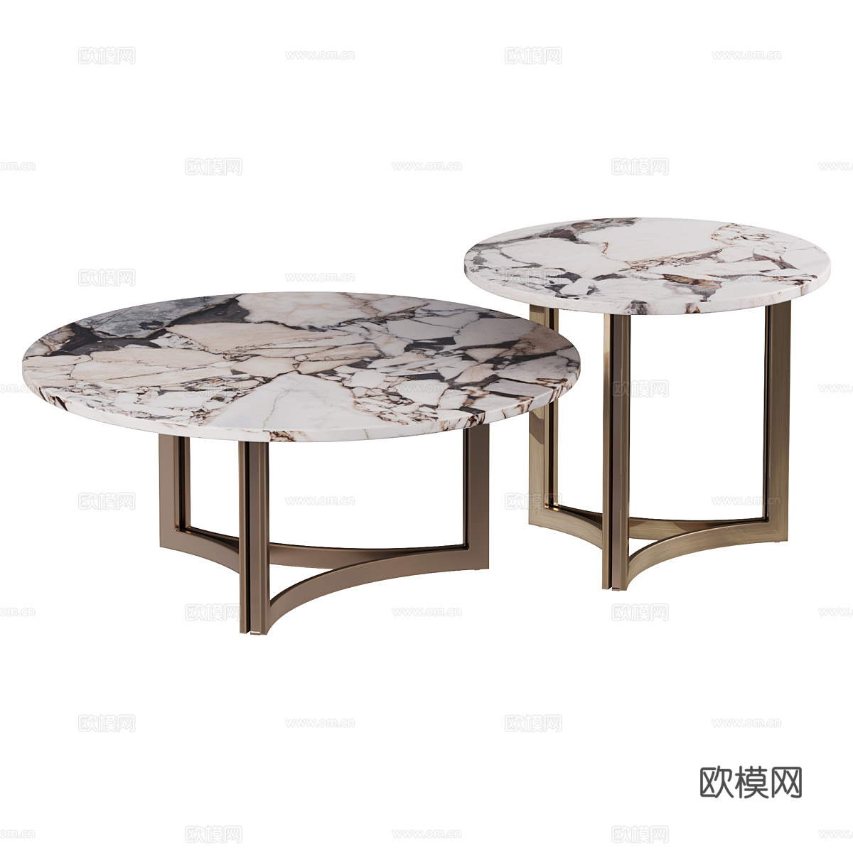 现代轻奢大理石茶几3d模型