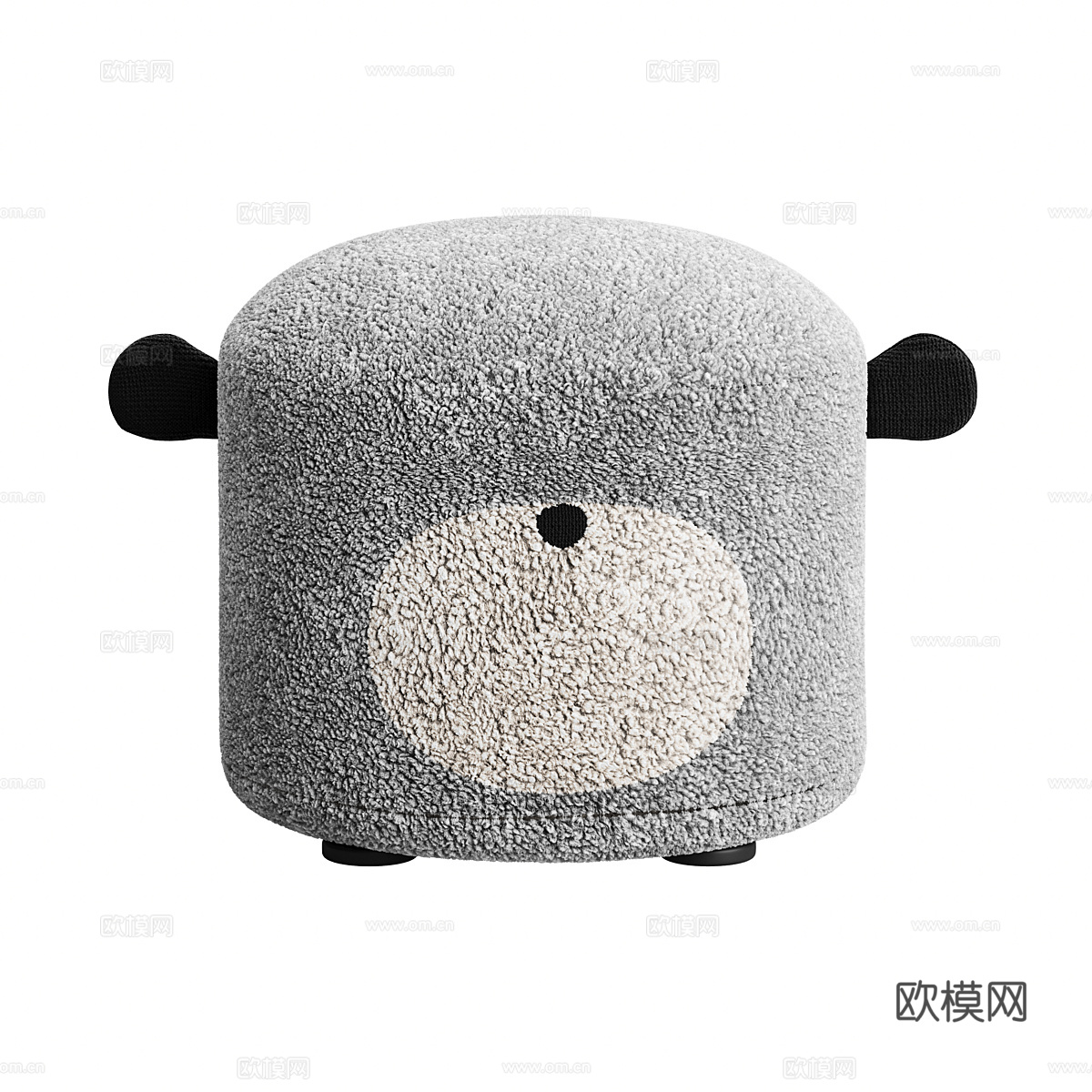 儿童毛绒凳子3d模型