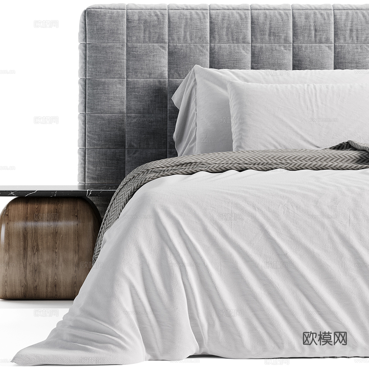 现代意式 Minotti Twiggy 双人床3d模型