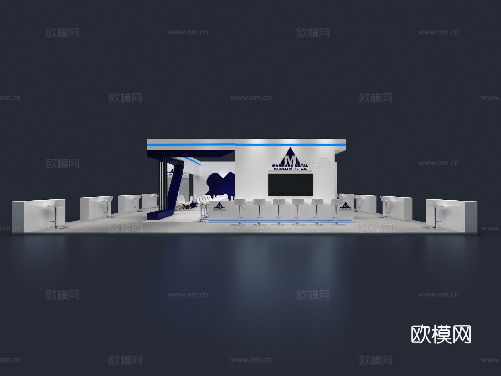 现代 展览 展示 展台3d模型