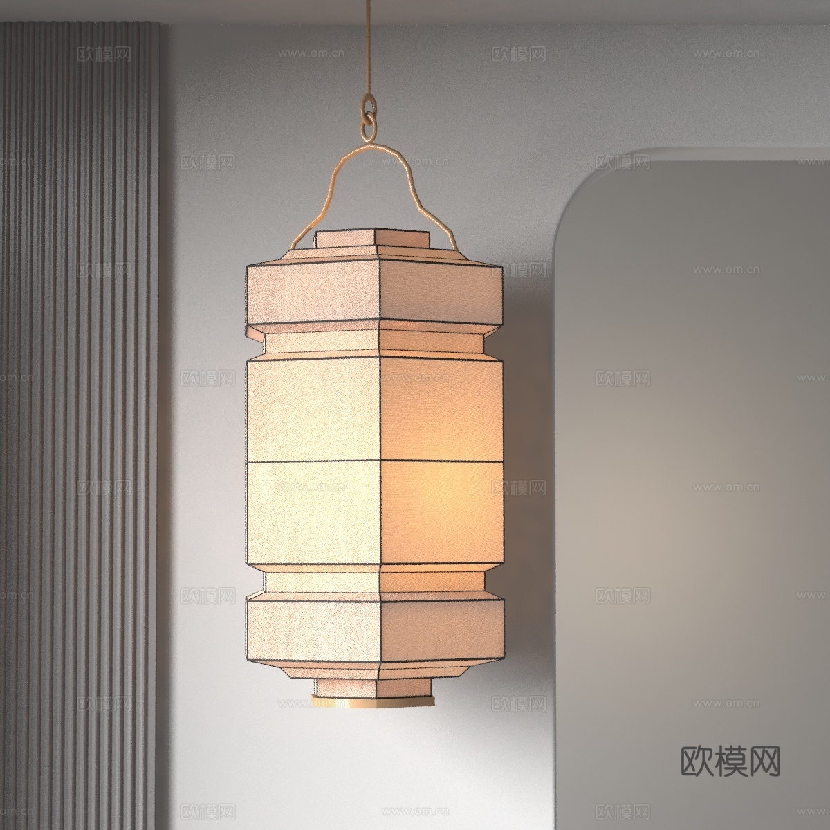 现代灯笼3d模型下载