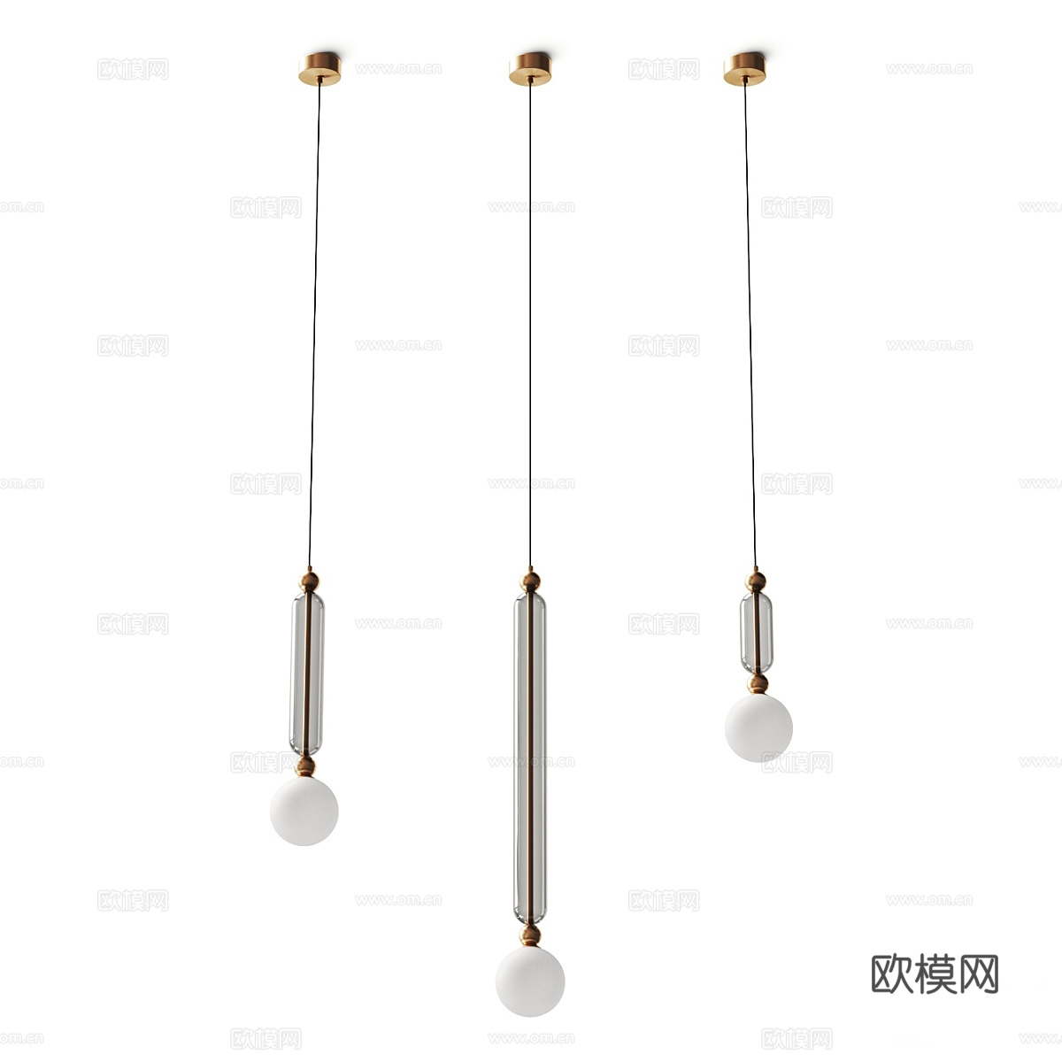 新中式轻奢装饰小吊灯3d模型