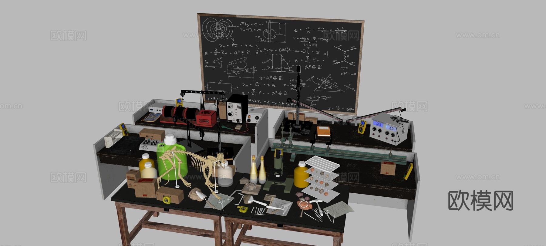 现代实验操作台 试验室化学仪器 科研实验室 化工仪器组合 医su模型