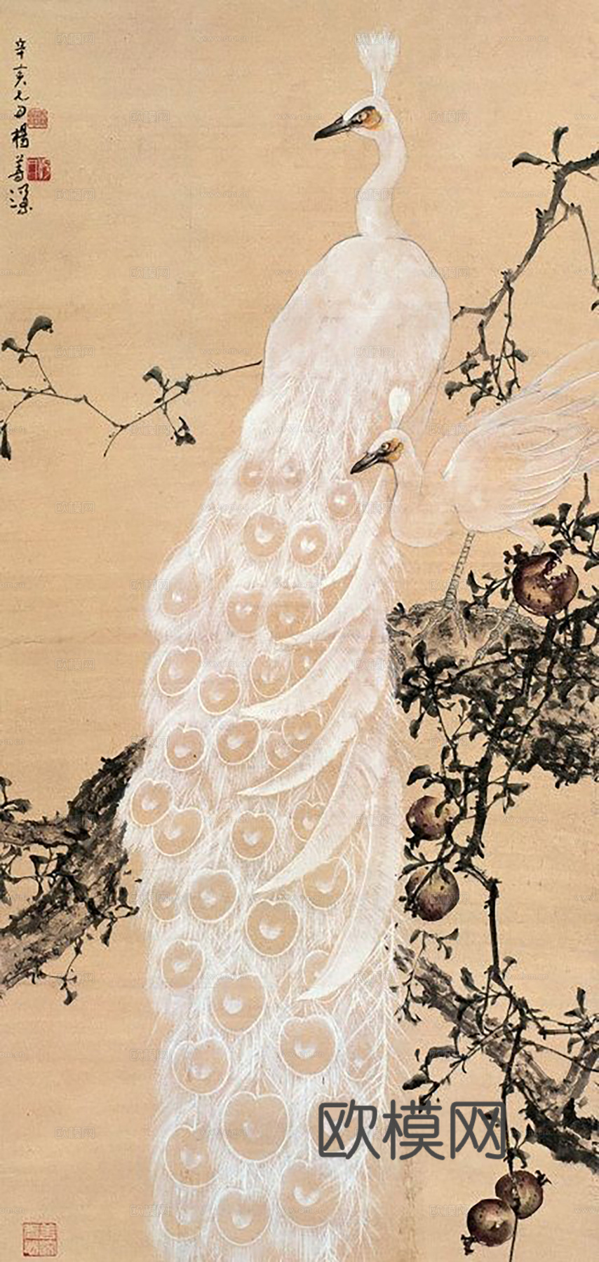 中式字画国画水墨画