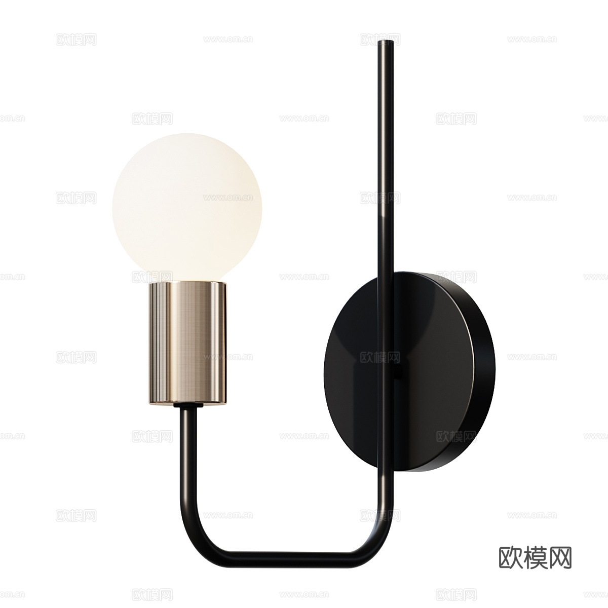 现代极简球形壁灯3d模型