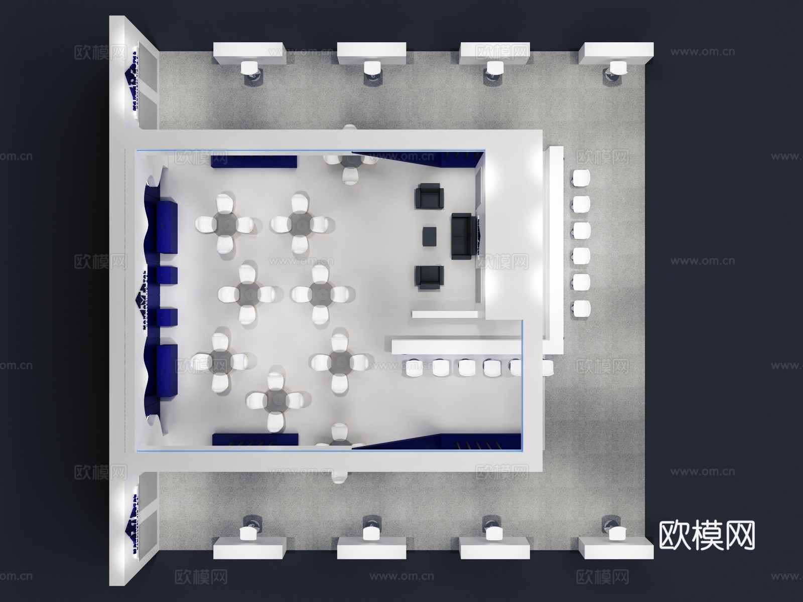 现代 展览 展示 展台3d模型