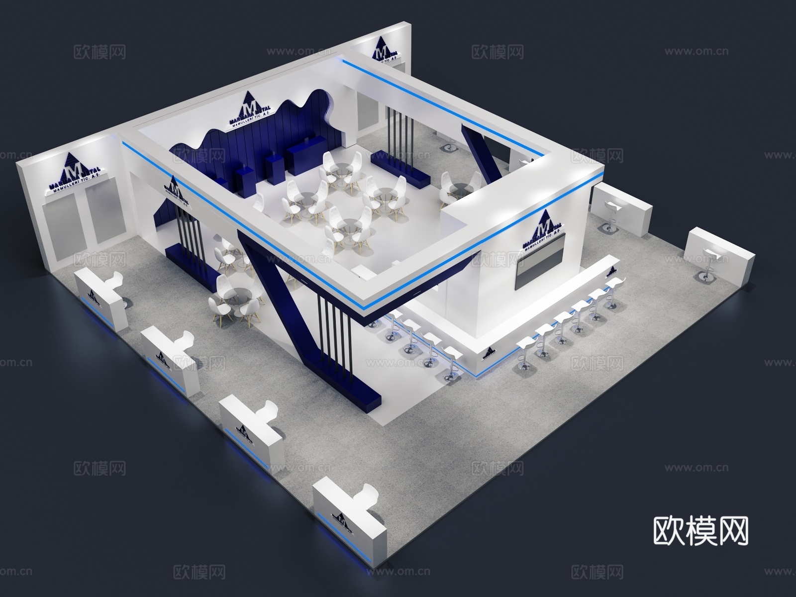 现代 展览 展示 展台3d模型