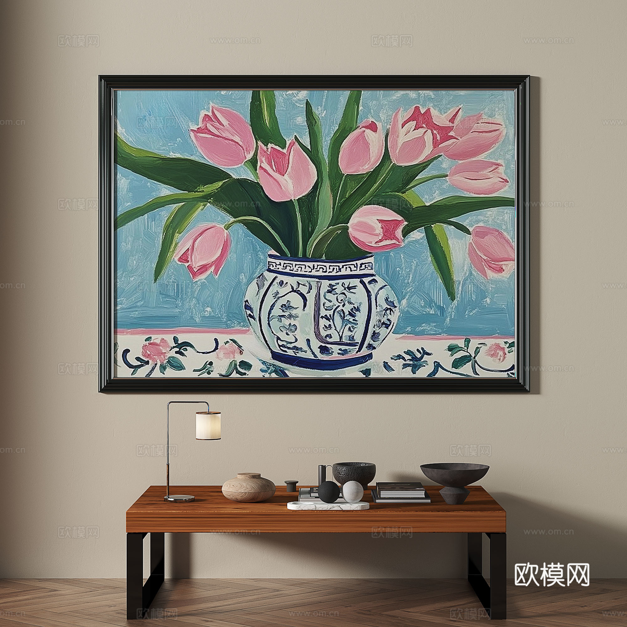现代,复古,中古,装饰画3d模型