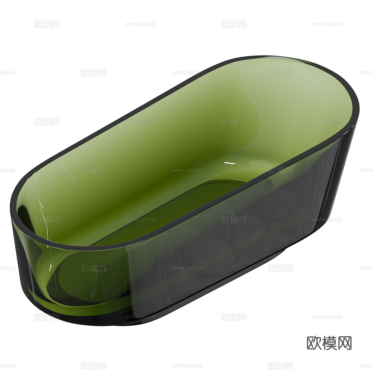 现代翡翠聚酯树脂浴缸3d模型