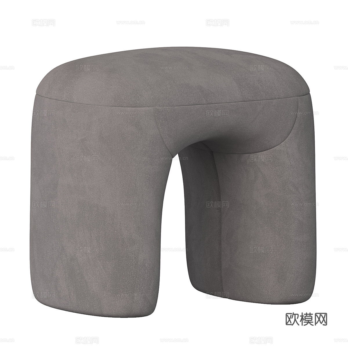 现代奶油风布艺凳子3d模型