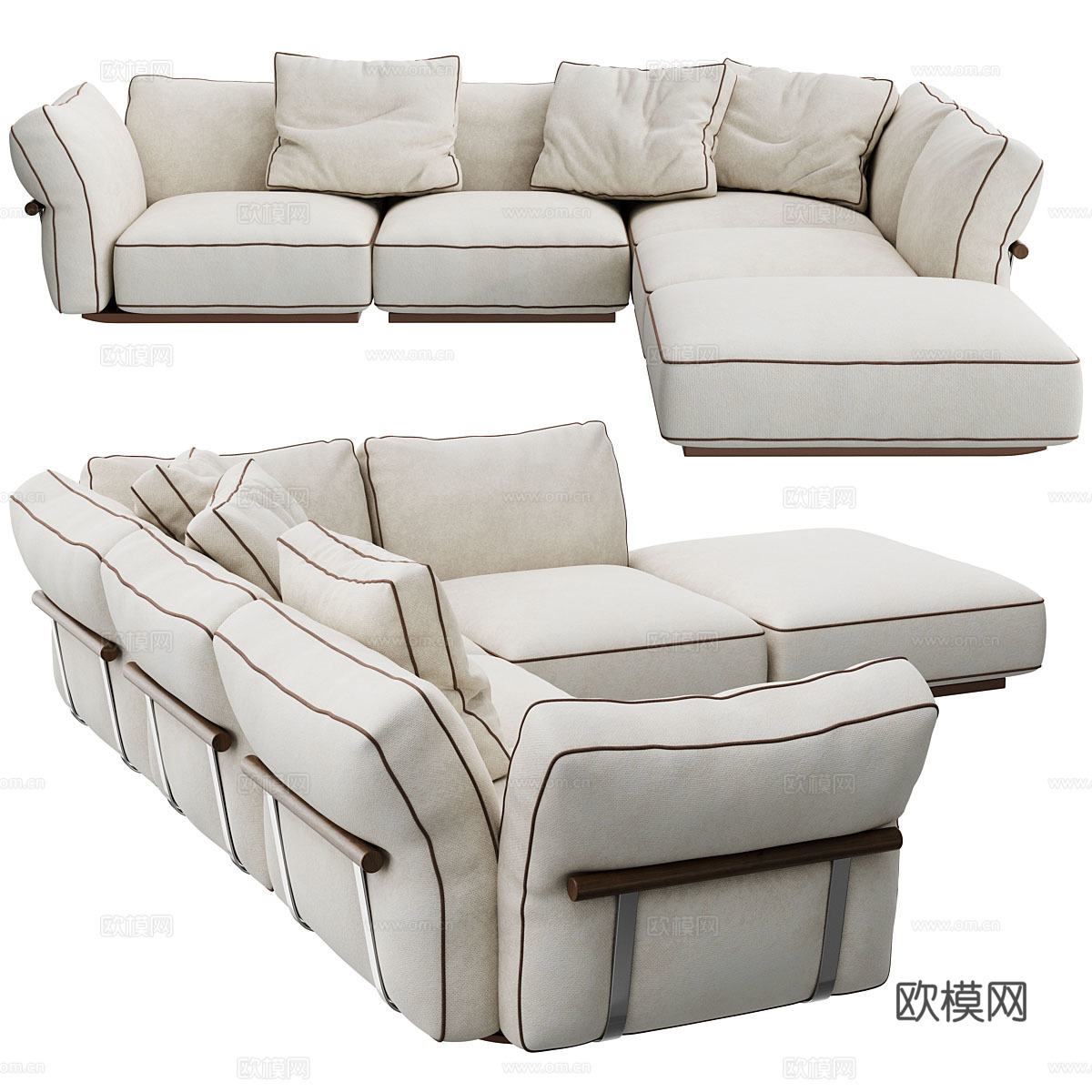 现代意式 Camelot 转角沙发3d模型